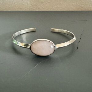 Rose quartz sterling bracelet